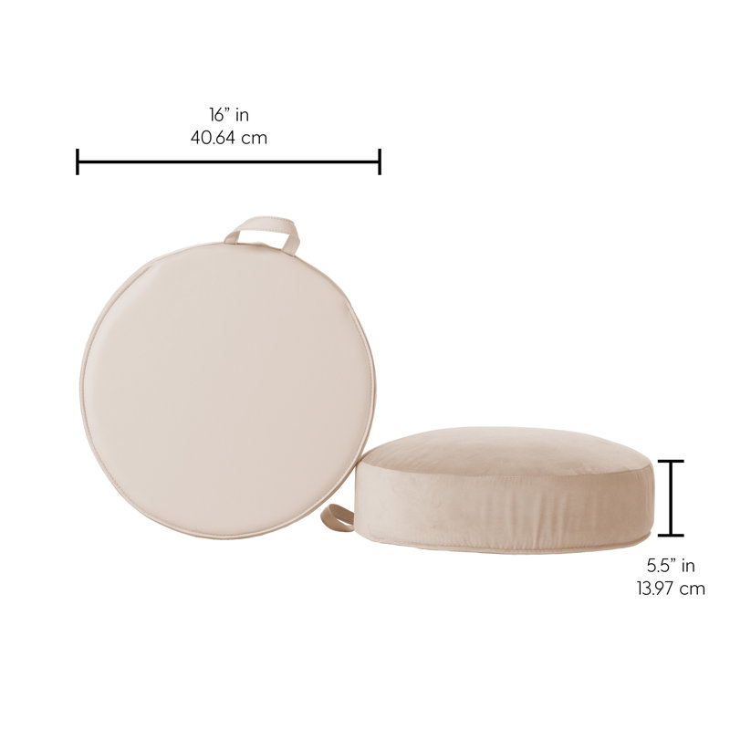 Overstuffed Microfiber Cushions, 2-Pack, Beige