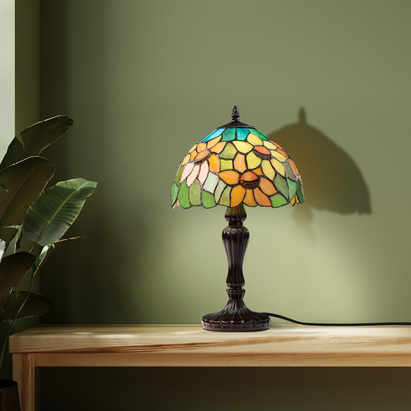 Lampe de table chandelier en verre coloré 16,5 "H