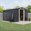 Charcoal Black Garden Storage 8 ft. W + 8 ft. D Metal Tool Shed