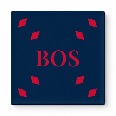 «New England Football City Colors», monogramme de diamant de luxe - rouge, bleu marine, art mural sur toile