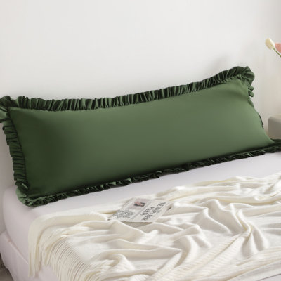 Taie d'oreiller à volants pour le corps, housse de coussin en microfibre brossée et infroissable avec fermeture à enveloppe, 20 po x 54 po (paquet de 1)