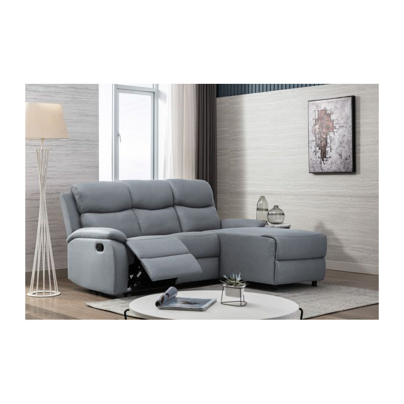 Boa Reclining Corner Sofa, Right Hand Facing, Grey