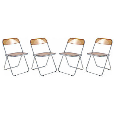 Lawrence Folding Chair Stackable Dining Accent Chair with Frame Kitchen Chair