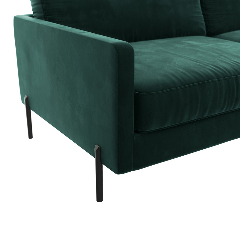 Justin 4 Seater Corner Sectional, Light Green, Left Hand Facing