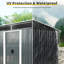 Remise de rangement extérieure en métal 6 pi x 5 pi avec portes coulissantes verrouillables et plaque transparente pour jardin, pelouse-129242032