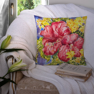 Coussin décoratif intérieur/extérieur hibiscus