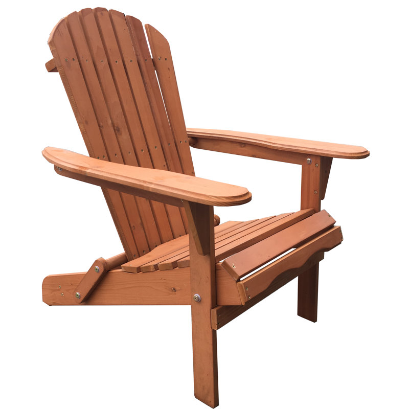 Chaise Adirondack pliante en bois massif Philbrick, Noyer