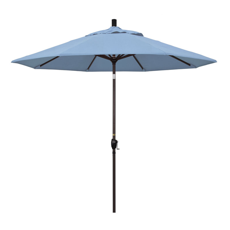 Parasol de marché 9 pi Ayomipo, Toile toile Sunbrella® bleu ciel