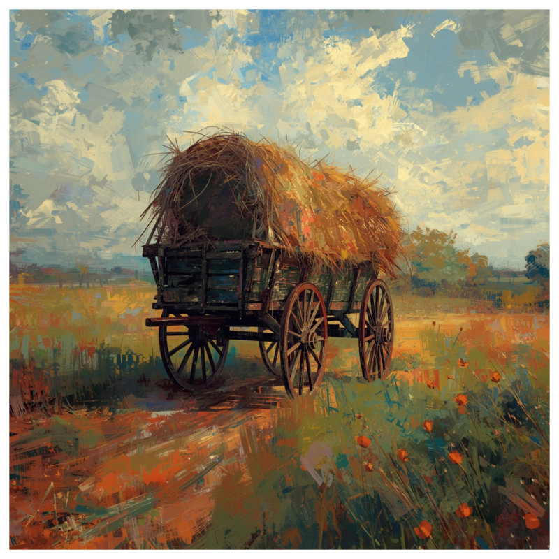 Housses de couette Hay Wagon Field, King