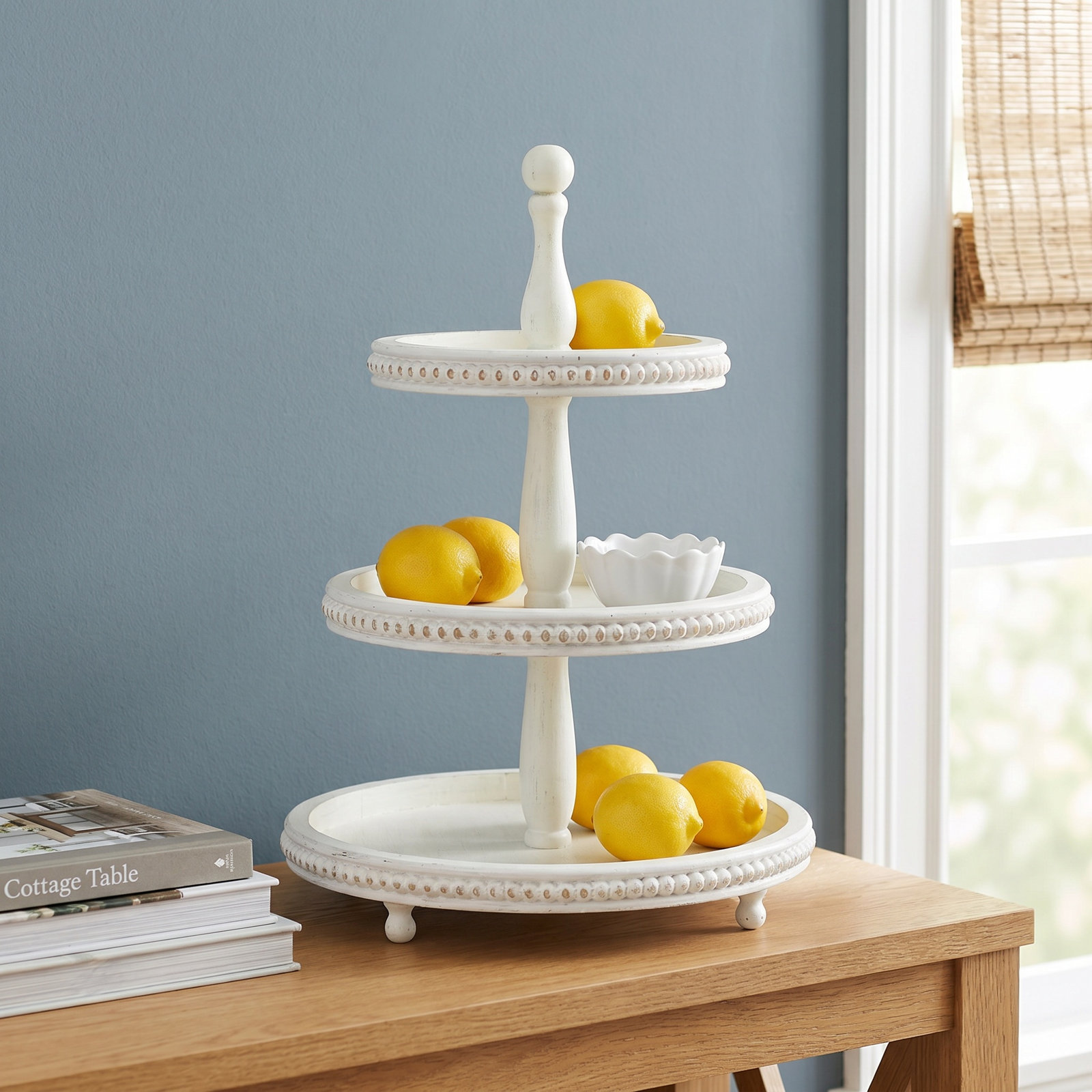 Alberts 3-Tier Decorative Tray, White