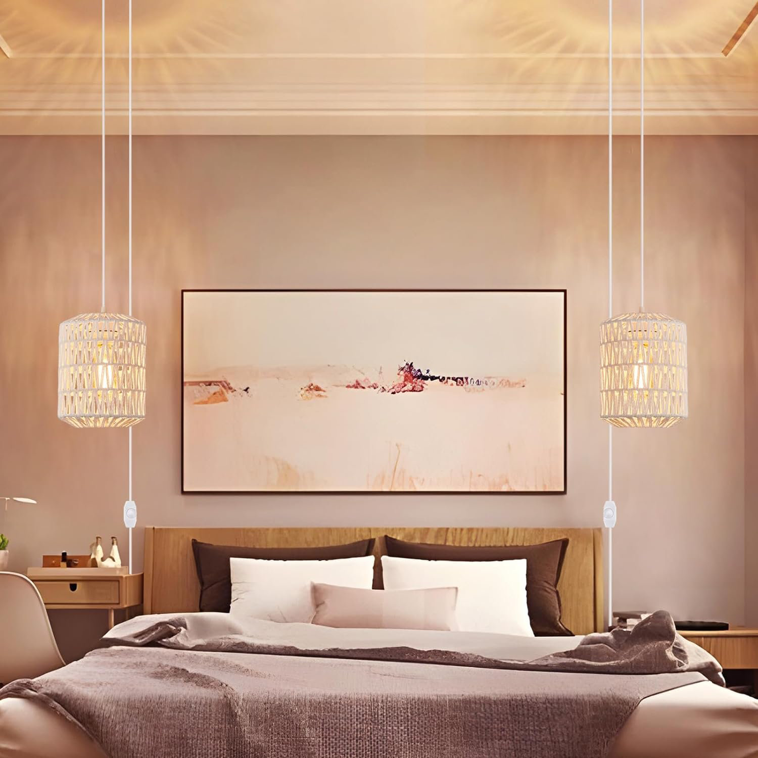 Plug In Pendant Light Cord, Farmhouse Hanging Lights With Plug In Cord Kit On Off Switch E26 E27 Socket