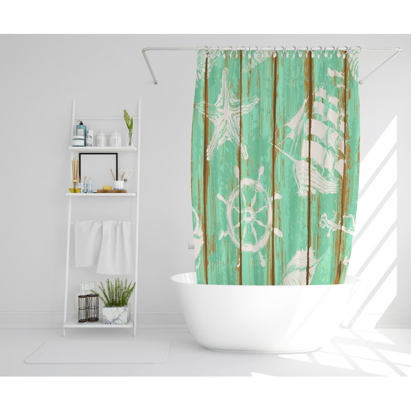 Hugh Polyester Shower Curtain, 168cm H x 168cm W