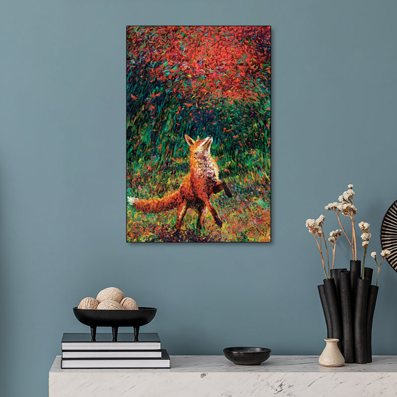 Reproduction d'art sur toile en métal, feu de renard par Iris Scott