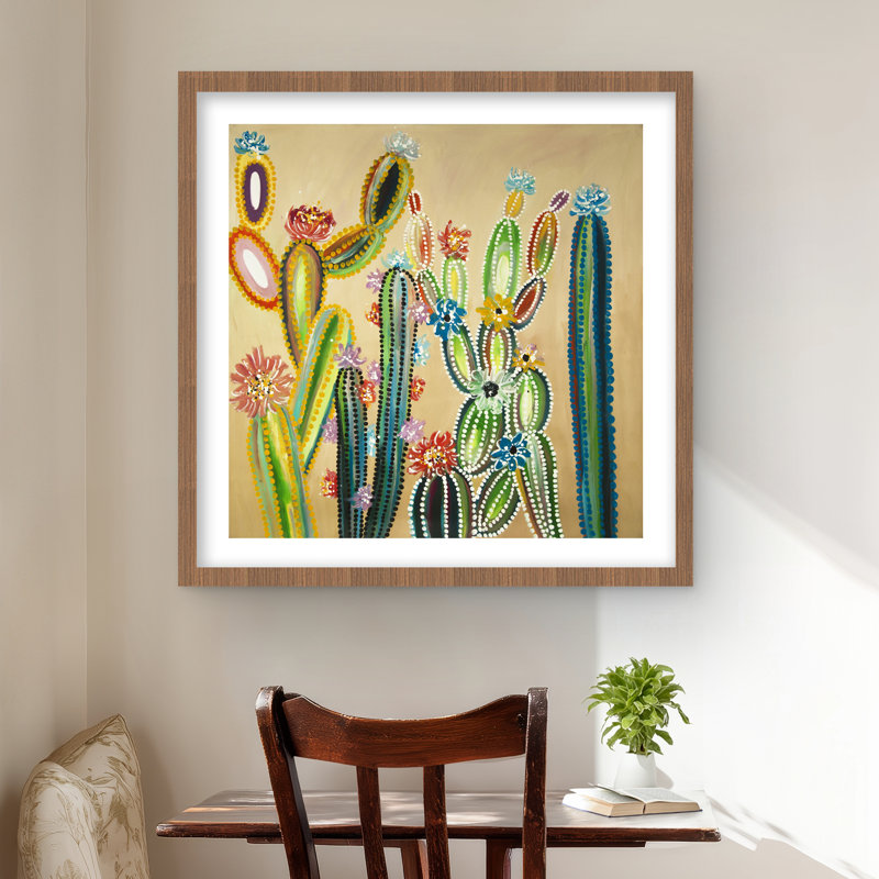 Desert gems - Floral Botanical, reproduction encadrée pour la décoration intérieure, Brun, H 24 po x l 24 po
