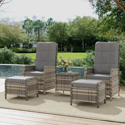 Wicker 2 - Person Garden Lounge Set with Cushions