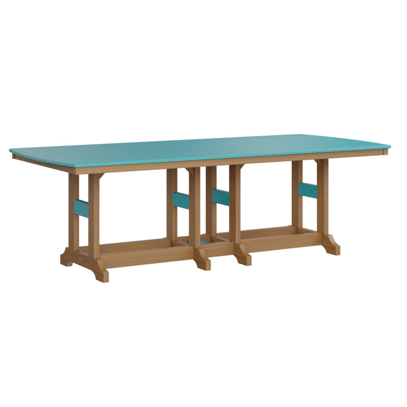 Garden Classic Outdoor Bar Table, Aruba Blue, Natural Teak