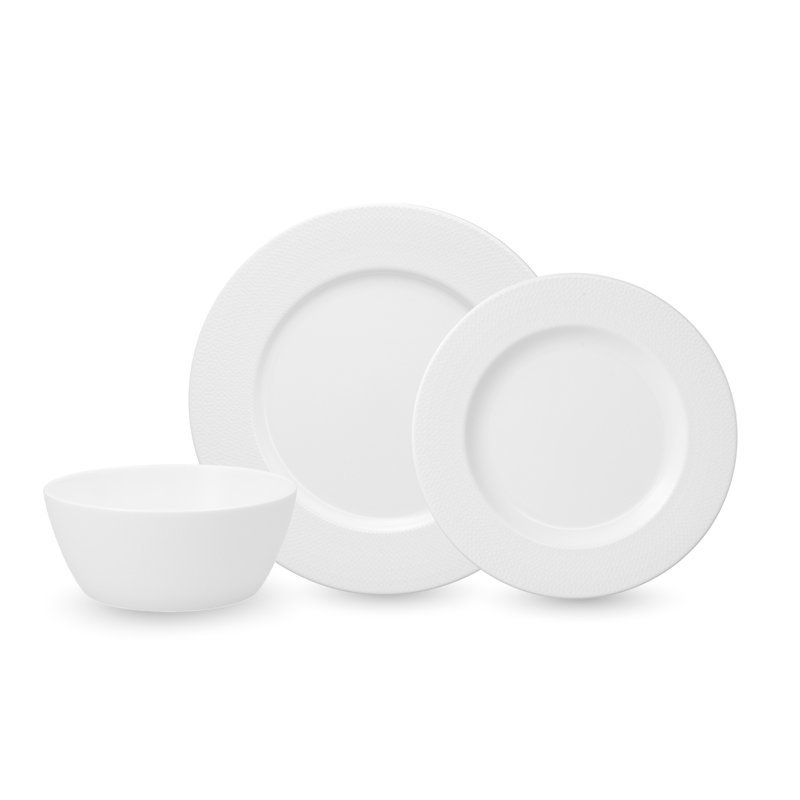 Fortessa Ornament  Bone China, 12 Piece Dinnerware Set (Service for 4), White
