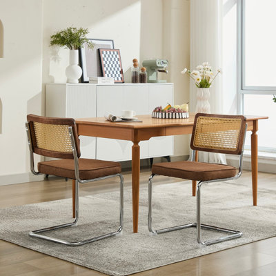 Classic Style, Of 2, Upholstered , Dining Chairs, Linen, Base, Coffee Color, High Load - Bearing, Relaxed Seating Rebound Cozy Sitting