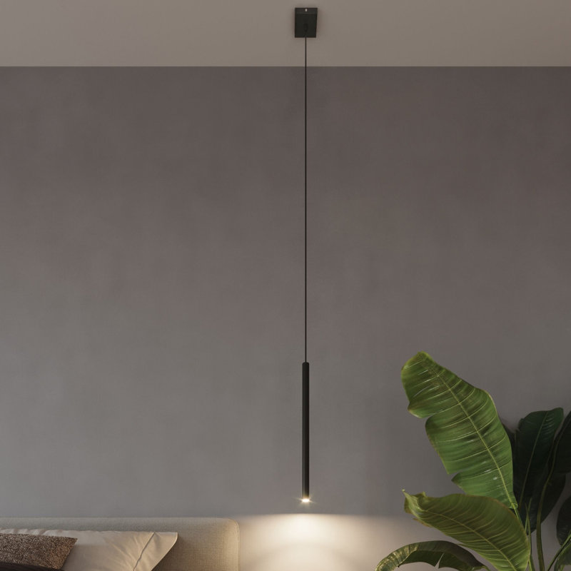 Mcgarity 1 - Light Geometric Pendant, Black, 100cm H x 8cm W x 8cm D