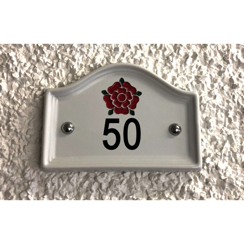 Walsham 16.5cm H Ceramic House Number, White, 50