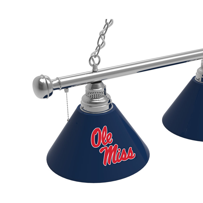 3 - Light Pool Table Lights Pendant, Ole Miss Rebels, Chrome