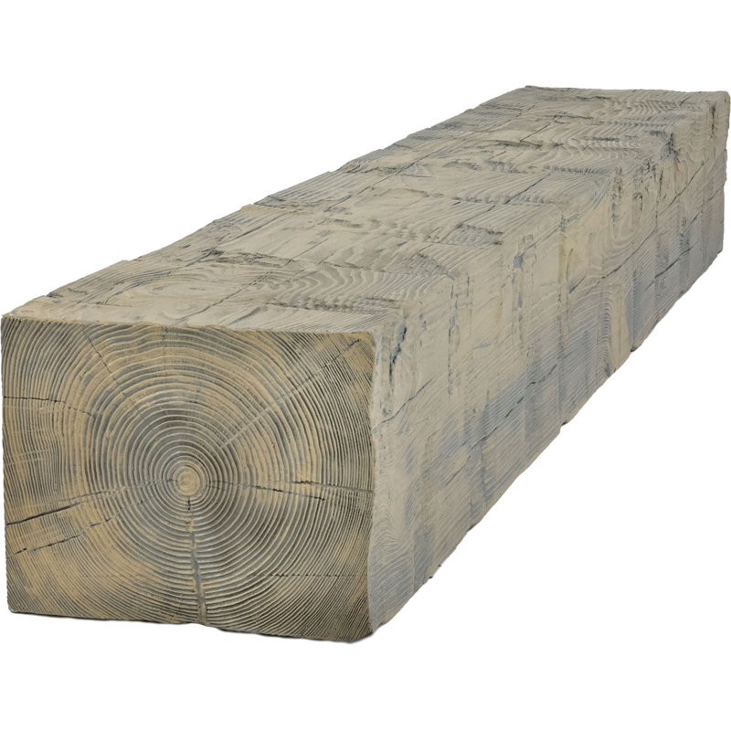 Manteau de cheminée en faux bois récupéré, Grès, H 5,5 po x l 90 po x P 7,5 po