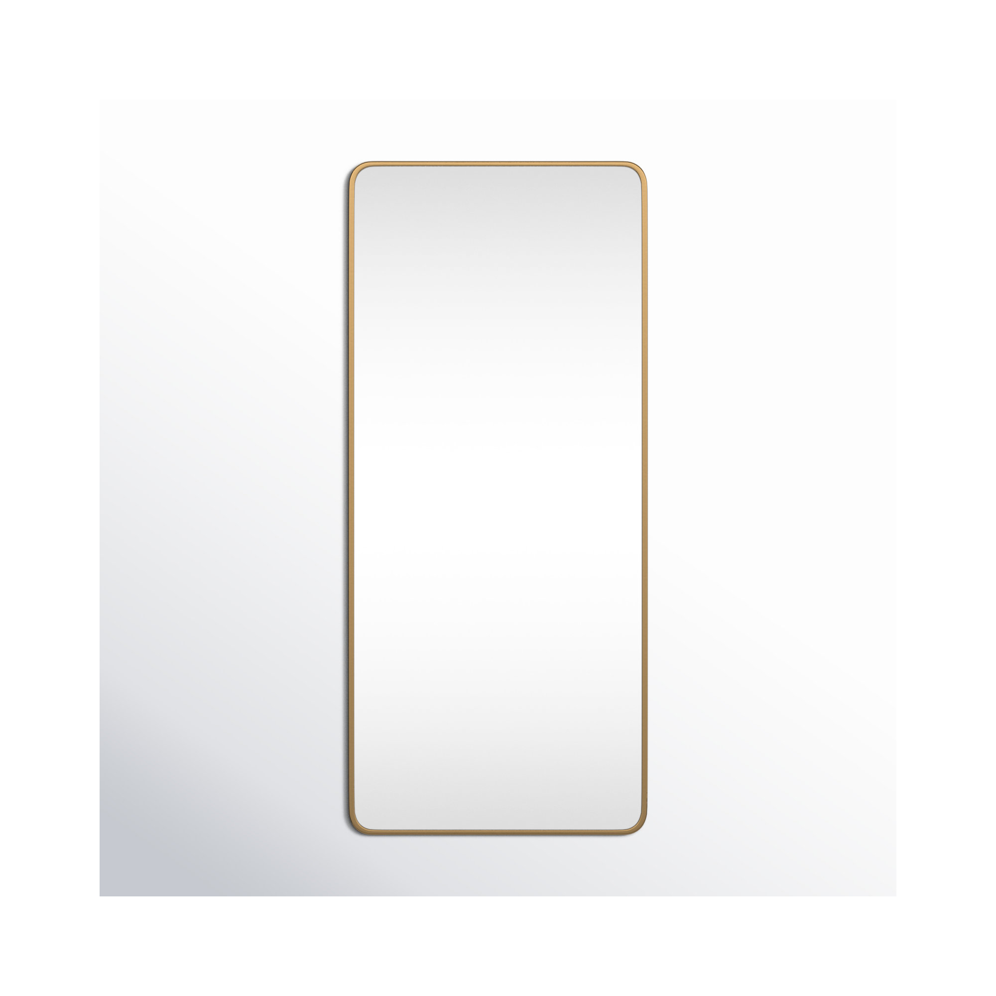 Sabine Metal Rounded Rectangle Wall Mirror, Brass, 72" x 32"
