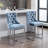 26" Counter Height Dining Chairs Set of 2 for Adults, Sky Blue Velvet Tufted Bar Stools with Chrome Silver Metal Base for Kitchen Island Home Bar