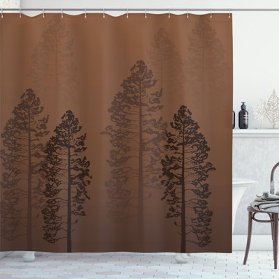 Ambesonne Country Shower Curtain Pine Trees Woodland Ombre -  sc_260342