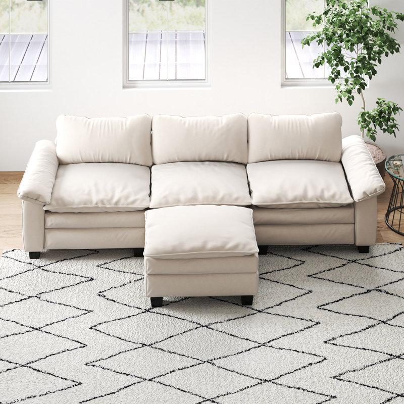 Canapé modulaire de luxe avec repose-pieds, Beige