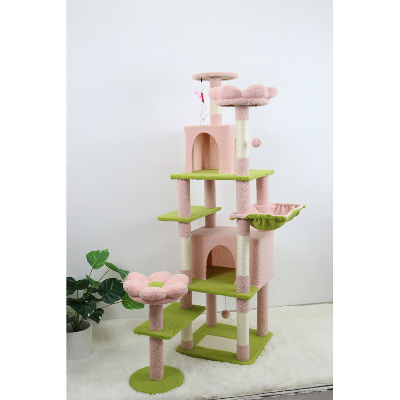 71 inch flower cat tree, Rose