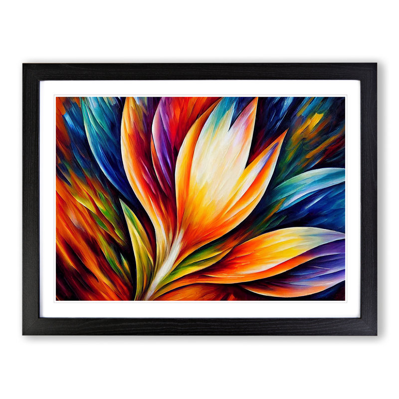 Bird Feather - Single Picture Frame Painting, Black Framed, 46cm H x 64cm W x 2cm D
