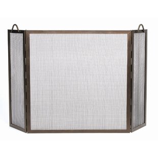 Twisted Rope 3 Panel Iron Fireplace Screen