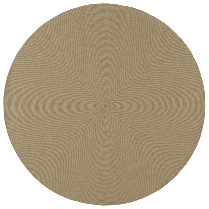 Tair Hand Woven Performance Machine Washable Solid Color Indoor/Outdoor Area Rug, Round 6'