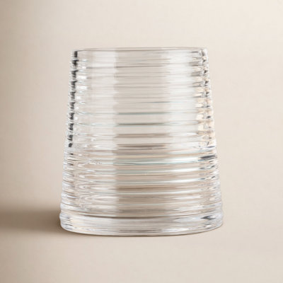 Poem Ribbed Crystal Drinking Glass