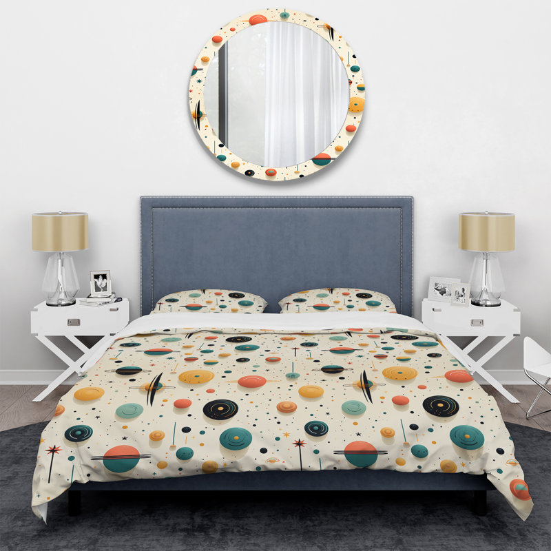 Cosmic Landscape - Geometric Duvet Cover Set, King Duvet Cover + 2 King Shams