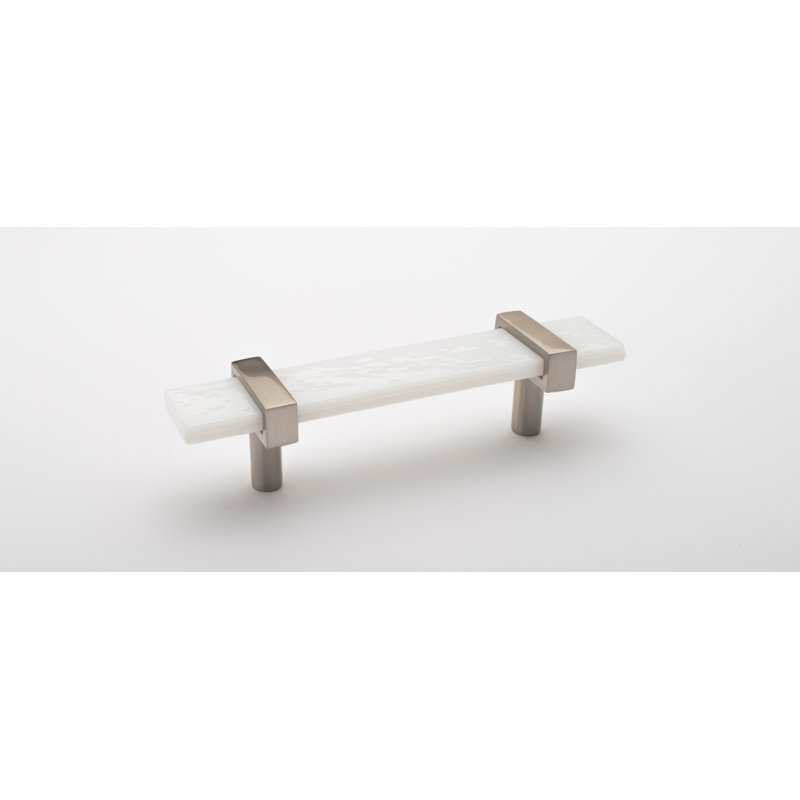 5.5 Length Bar Pull, Satin NIckel/White