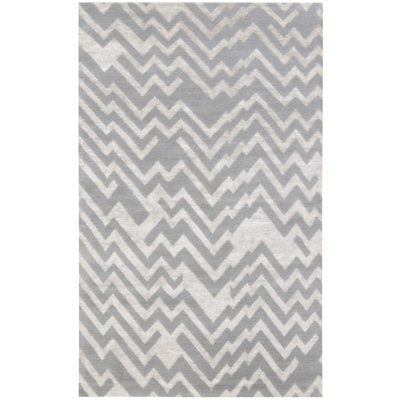Tapis moderne en laine beige, gris, soie et moderne Modern Rocky Peaks