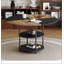 Table de salle à manger circulaire de 47,3 pouces de diamètre avec épissure moderne et rangement double couche