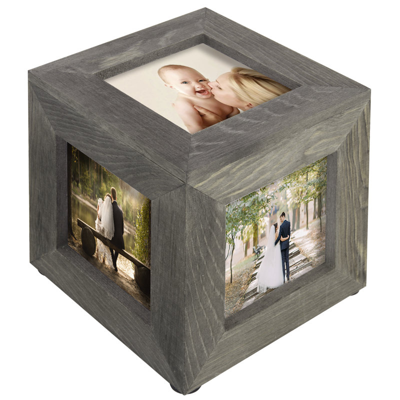 Leeana 7.6cm x 7.6cm Solid Wood Picture Frame in Grey