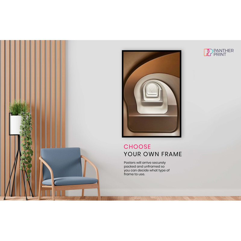 Brown And White Architectural Stairs - No Frame Print, 91cm H x 61cm W