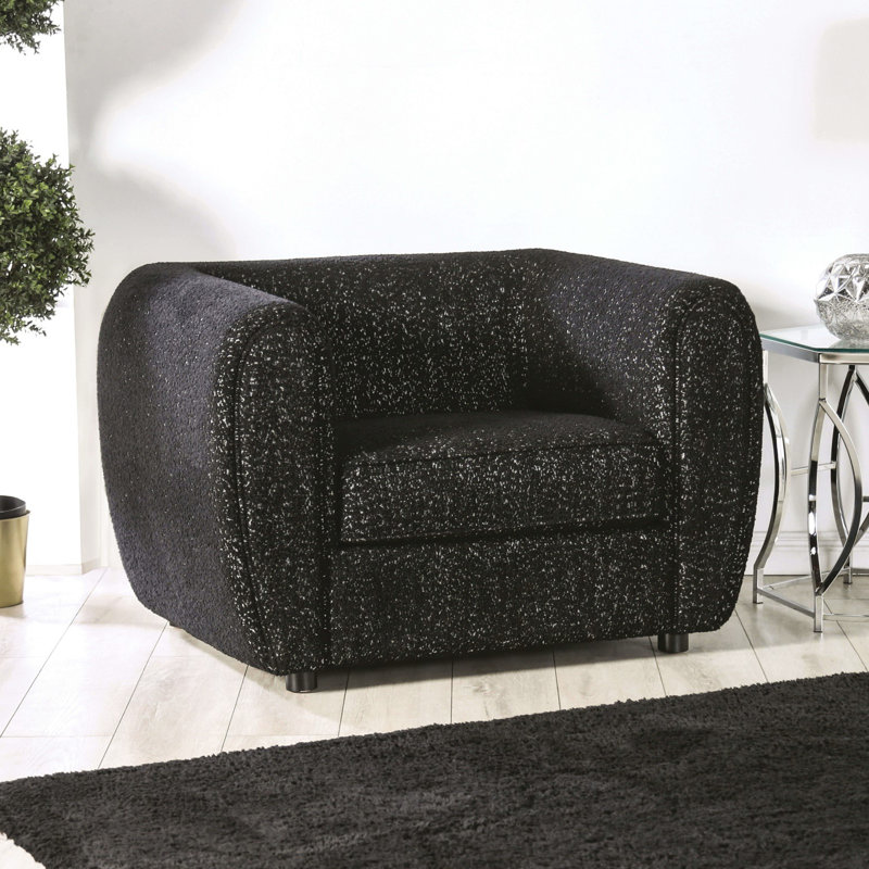 Chaise contemporaine l 45,4 po, noir, Noir