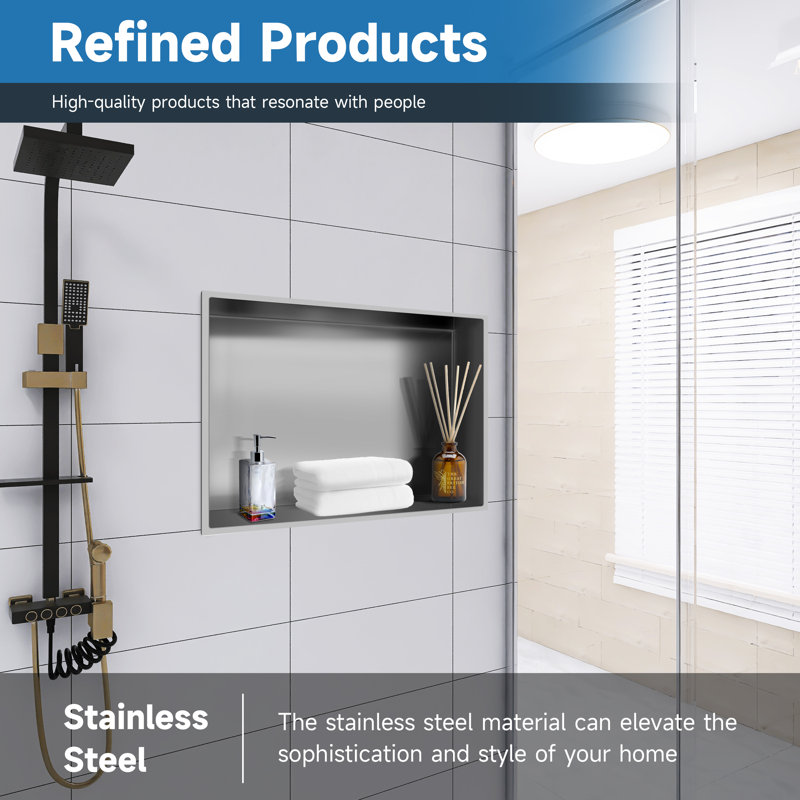 D Shampoo - Soap Standard Double Niche, Brushed Nickel