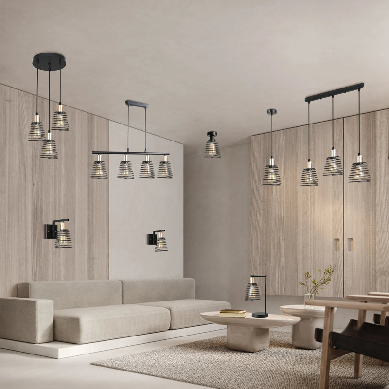 Retro Black Metal Cage Pendant Light