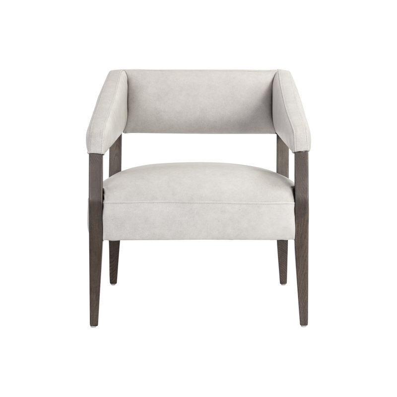 Carlyle Lounge Chair, Grey Genuine Leather