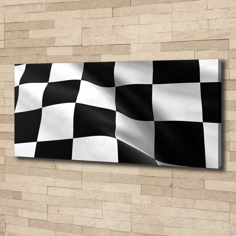 Finish Flag - No Frame Print on Glass, 50cm H x 125cm W x 2cm D