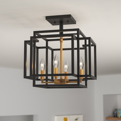 Plafonnier semi-encastré 14 po à 4 lumières Orona