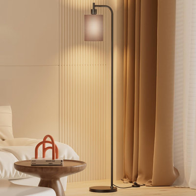 Lampe sur pied à DEL à intensité variable avec abat-jour en lin et télécommande, lampe sur pied moderne à 3 températures de couleurs pour le bureau de la chambre à coucher, ampoule DEL de 9 W incluse