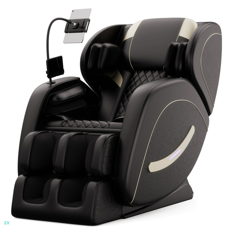 Fauteuil de massage inclinable sans gravité avec pression d'air corporelle complète, Noir