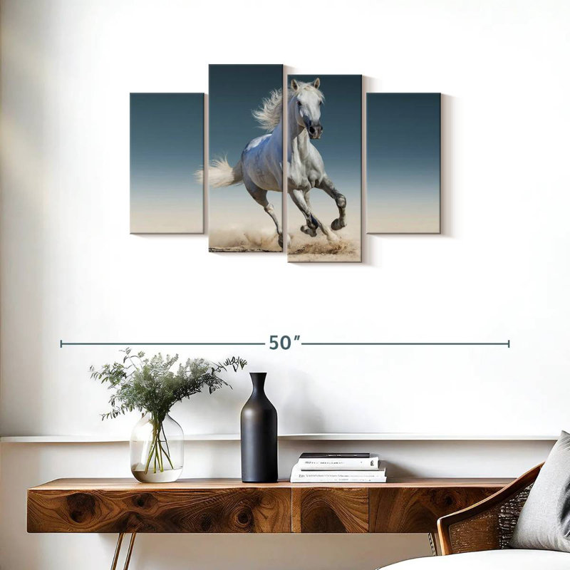 Cheval blanc Brampt, H 22 po x l 36 po